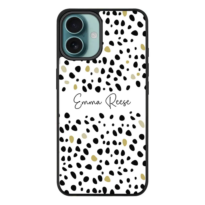 Apple iPhone 16 Plus / Rugged Black Pebble Multi Color Custom Text, My Name Phone Case - Stylizedd.com