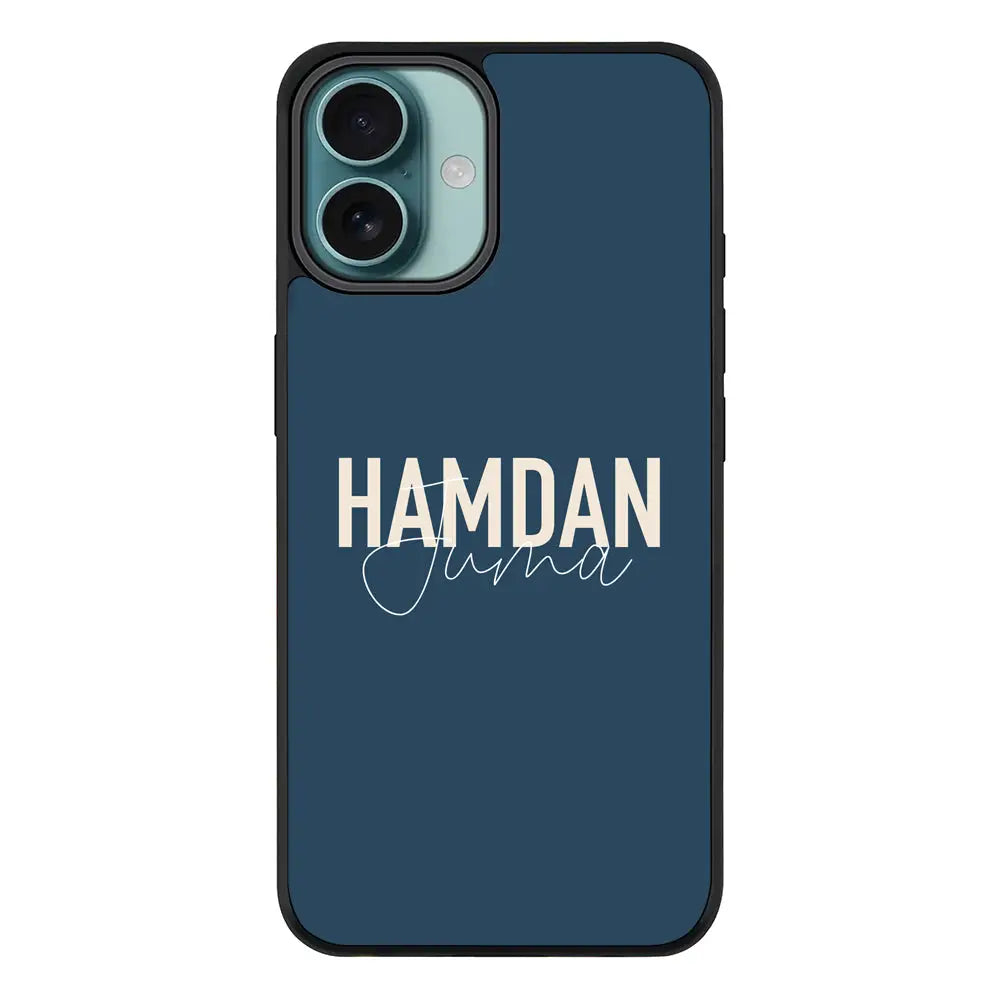 Apple iPhone 16 Plus / Rugged Black Personalized Name Horizontal, Phone Case - Stylizedd.com