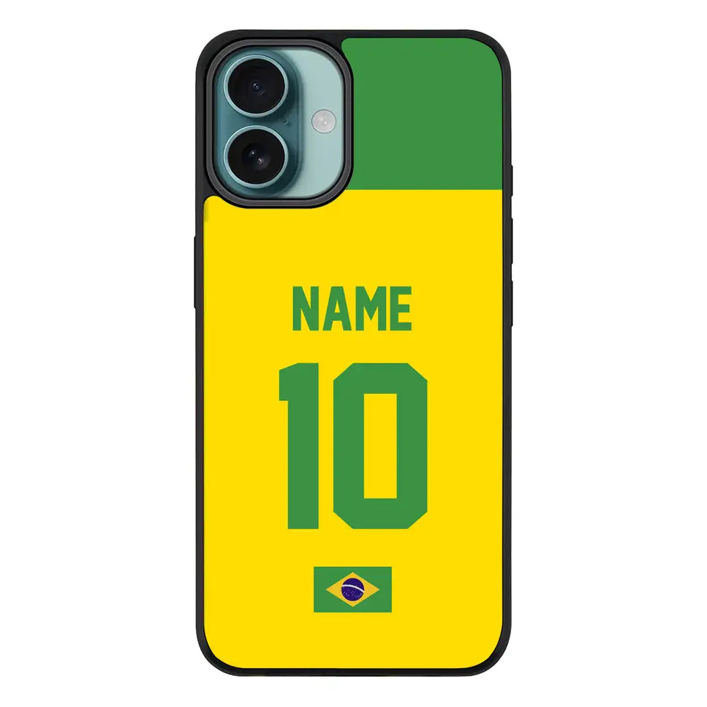 Apple iPhone 16 Plus / Rugged Black Personalized Football Jersey Phone Case Custom Name & Number - Stylizedd.com