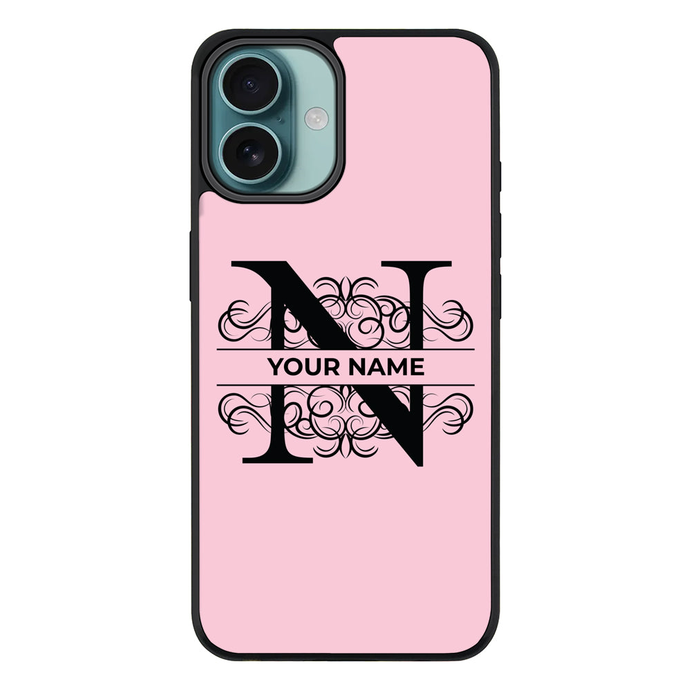 Apple iPhone 16 Plus / Rugged MagSafe Split Floral Initial Phone Case - Stylizedd.com