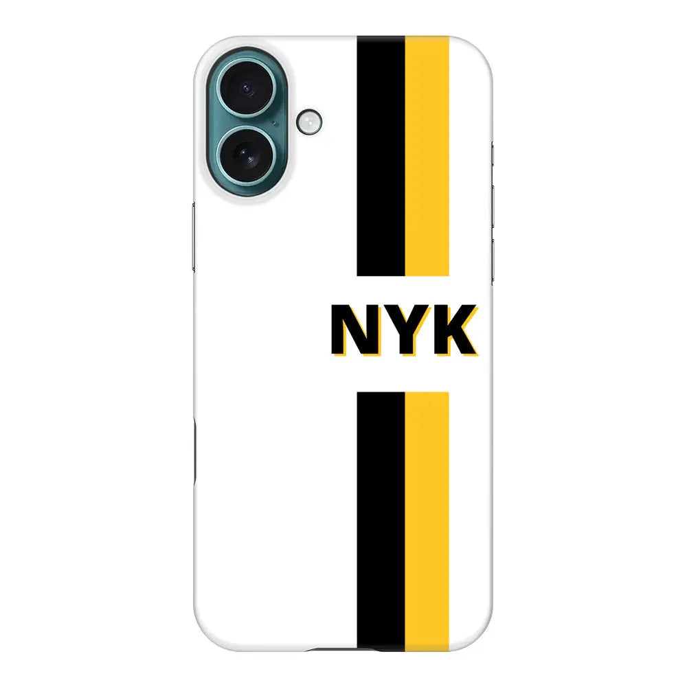 Apple iPhone 16 Plus / Snap Classic Custom Striped Monogram Phone Case - Stylizedd.com