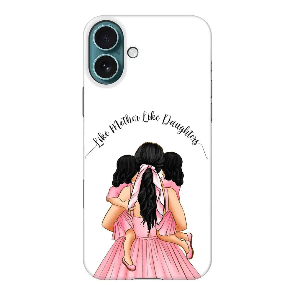 Apple iPhone 16 Plus / Snap Classic Mother 2 daughters Custom Clipart, Text Phone Case - Stylizedd.com