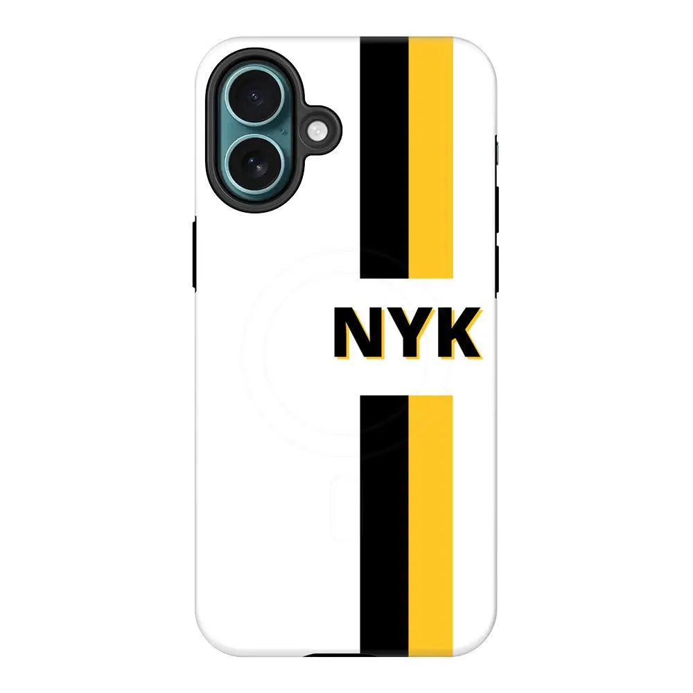 Apple iPhone 16 Plus / Tough Pro Custom Striped Monogram Phone Case - Stylizedd.com