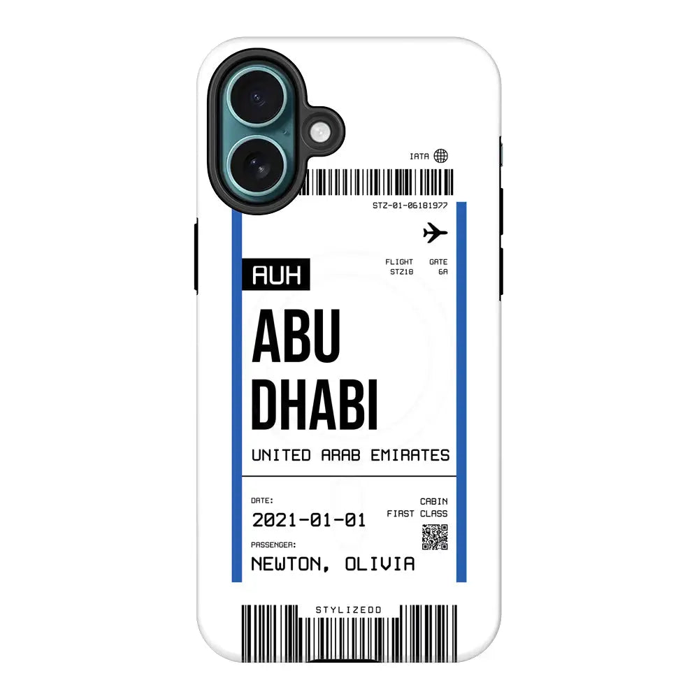 Apple iPhone 16 Plus / Tough Pro Custom Flight Boarding Pass Ticket Phone Case - Stylizedd.com