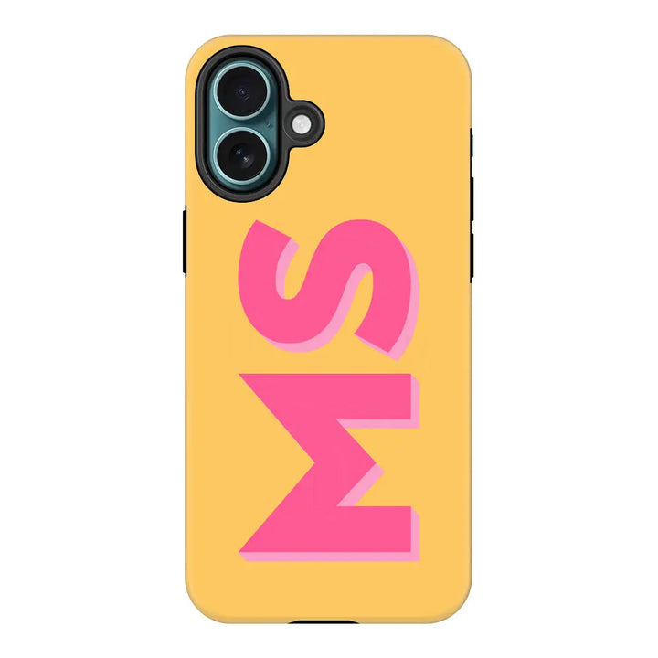 Apple iPhone 16 Plus / Tough Pro Personalized Monogram Initial 3D Shadow Text Phone Case - Stylizedd.com