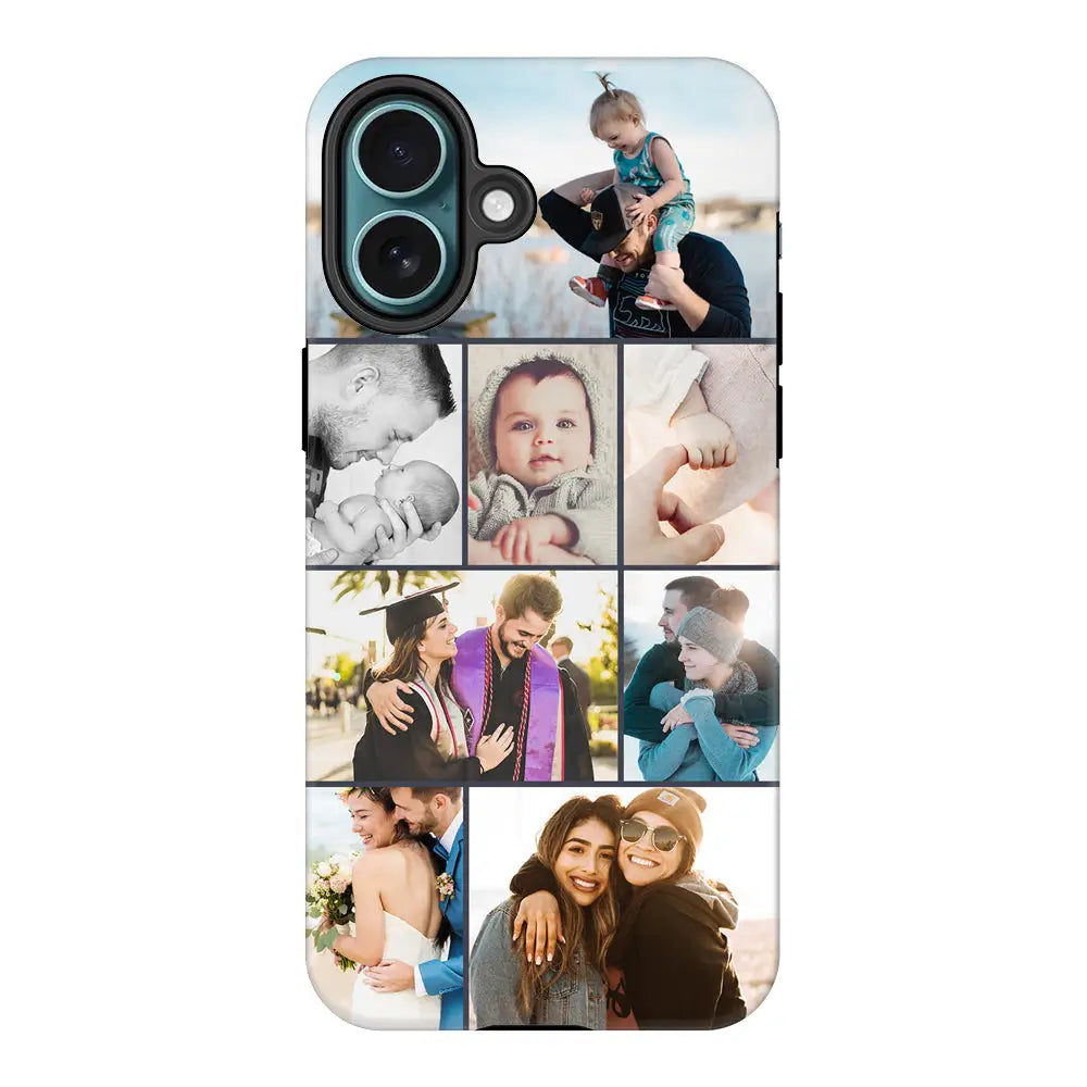 Apple iPhone 16 Plus / Tough MagSafe Personalised Photo Collage Grid Phone Case - Stylizedd.com