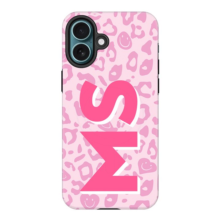 Apple iPhone 16 Plus / Tough Pro Custom Monogram Initial 3D Shadow Text Seamless Pattern, Phone Case - Stylizedd.com