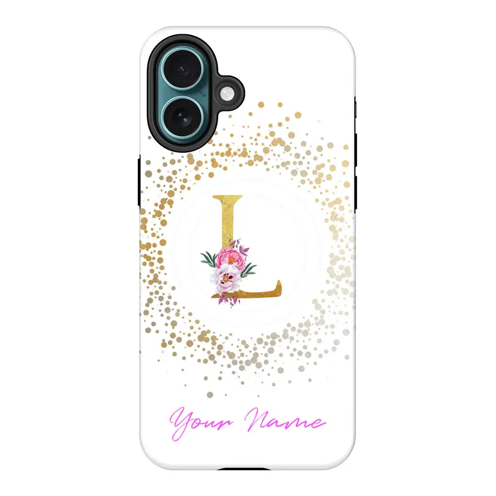 Apple iPhone 16 Plus / Tough Pro Floral Initial Phone Case - Stylizedd.com