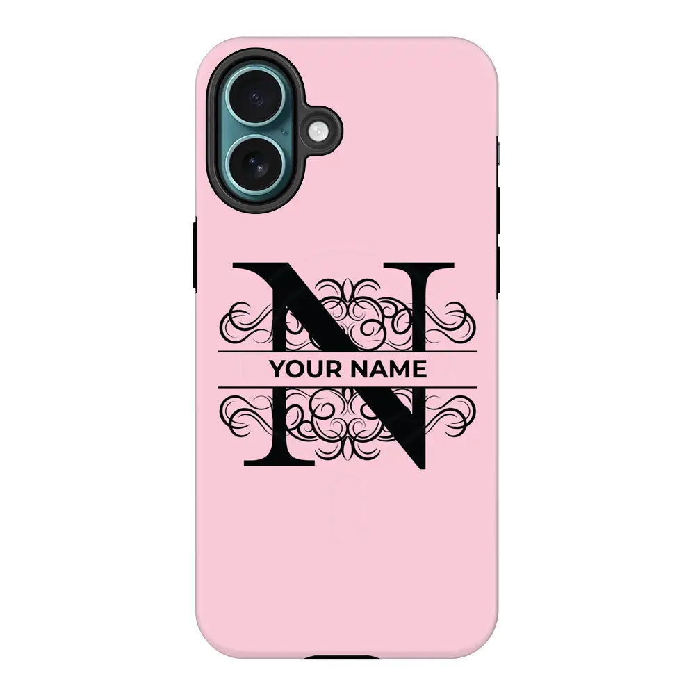 Apple iPhone 16 Plus / Tough Pro Split Floral Initial Phone Case - Stylizedd.com