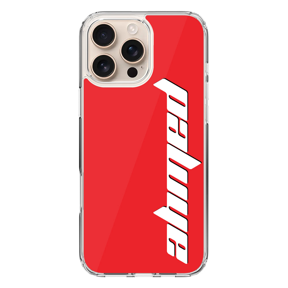 Apple iPhone 16 Pro Max / Clear MagSafe Custom Text, Vertical Name Phone Case - Stylizedd.com