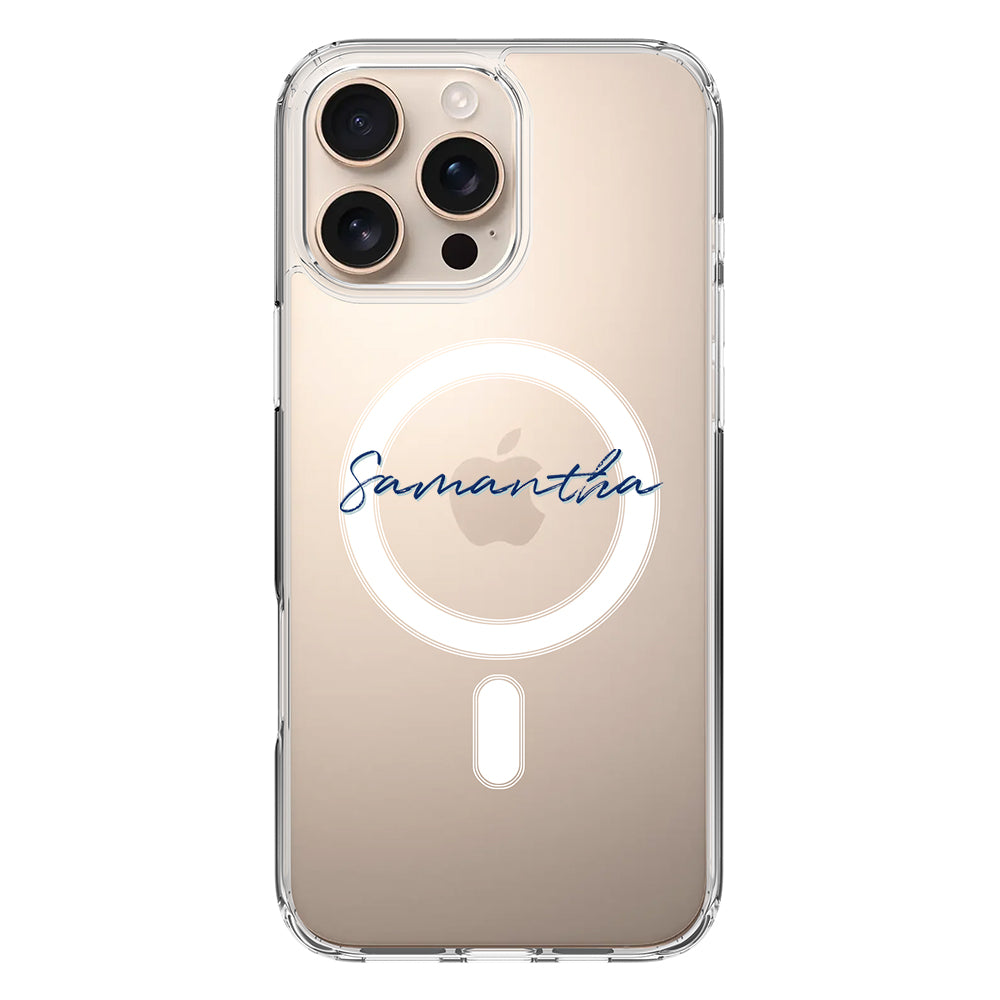 Apple iPhone 16 Pro Max / Clear MagSafe Custom Text, My Name Phone Case - Stylizedd.com