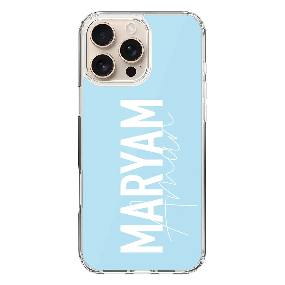 Apple iPhone 16 Pro Max / Clear Classic Personalized Name Vertical, Phone Case - Stylizedd.com