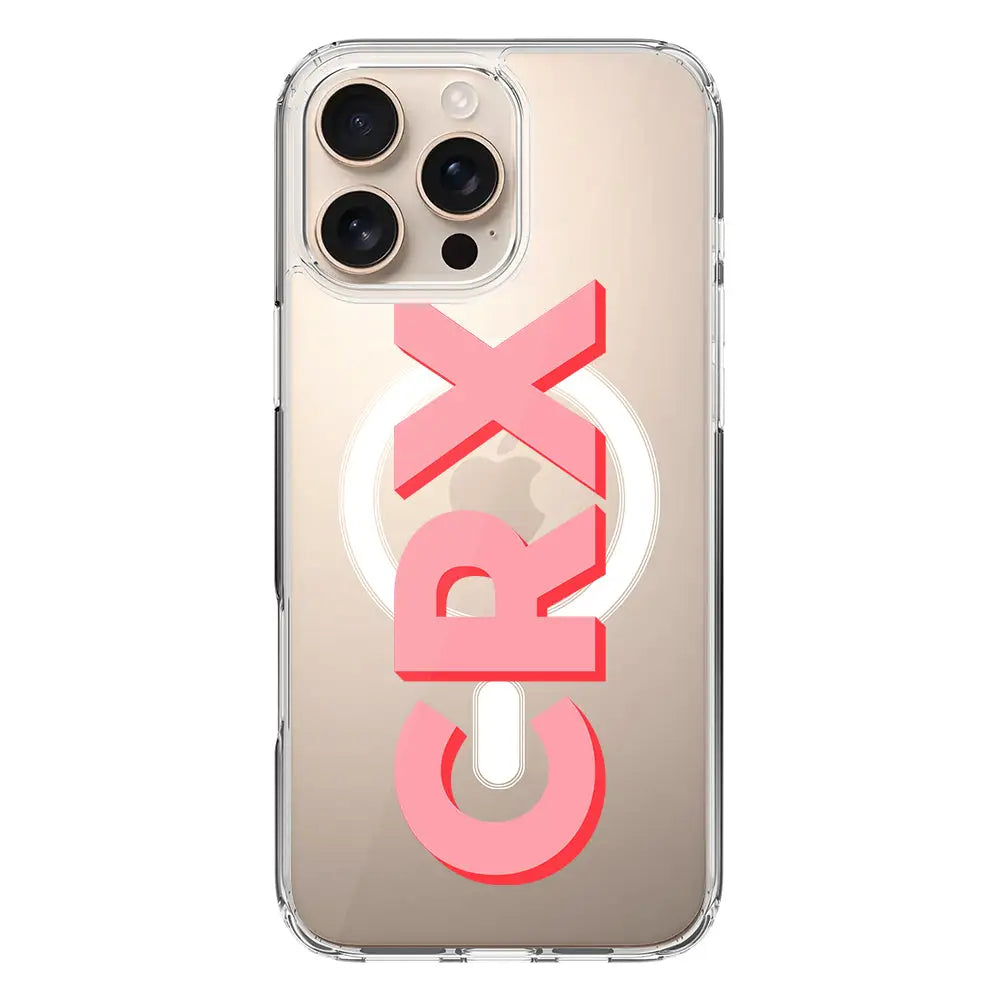 Apple iPhone 16 Pro Max / Clear MagSafe Personalized Monogram Initial 3D Shadow Text Phone Case - Stylizedd.com