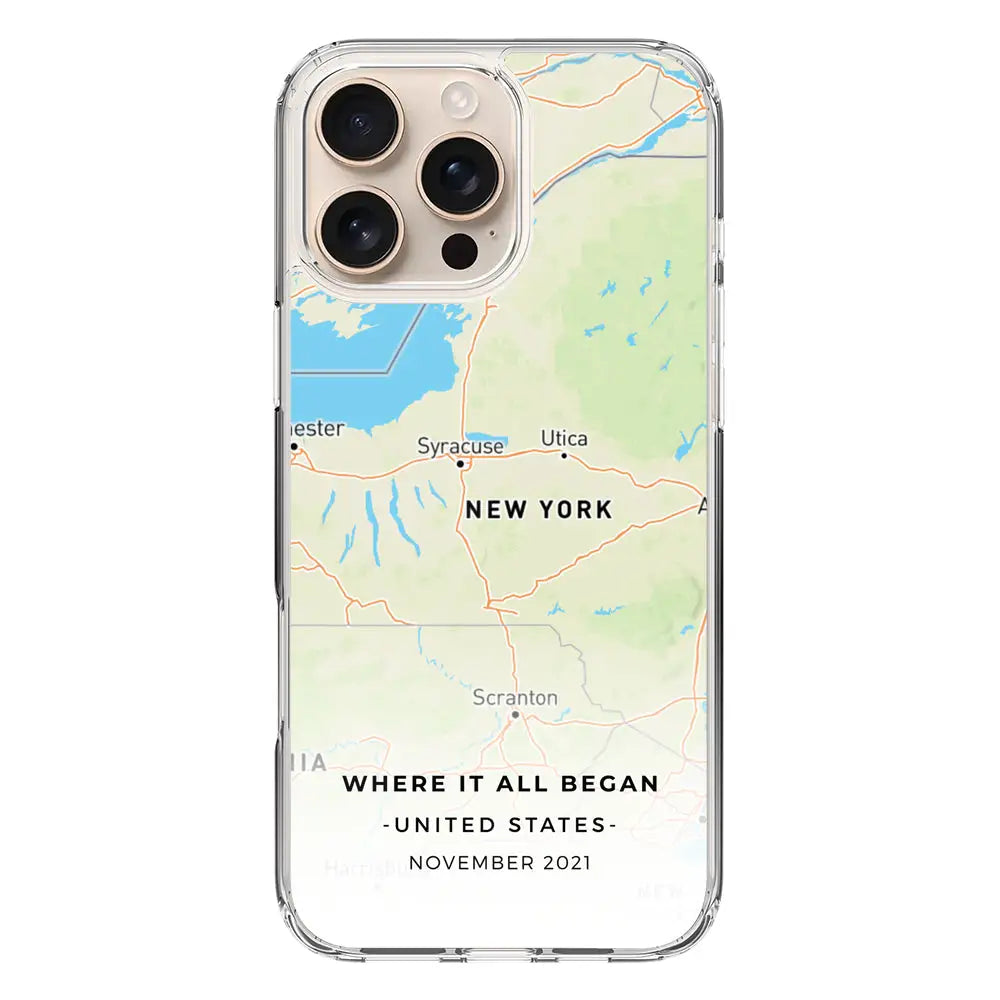 Apple iPhone 16 Pro Max / Clear Classic Personalized map, Phone Case - Stylizedd.com