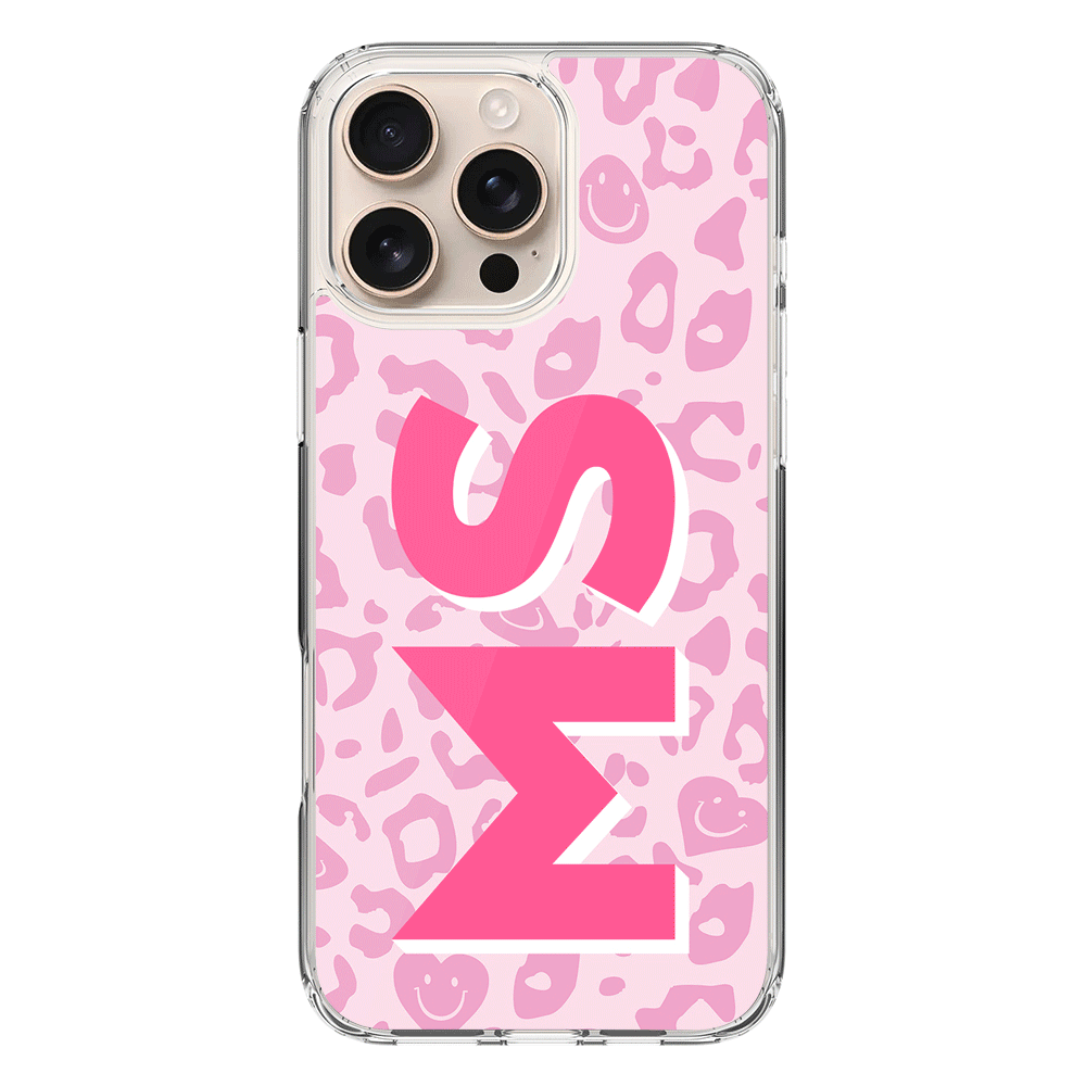 Apple iPhone 16 Pro Max / Clear MagSafe Custom Monogram Initial 3D Shadow Text Seamless Pattern, Phone Case - Stylizedd.com