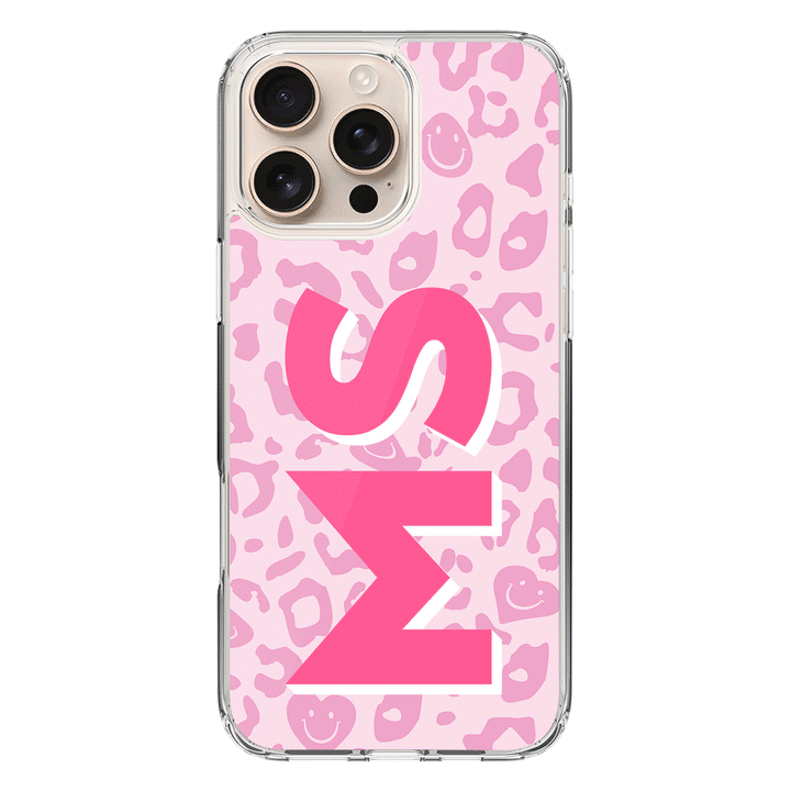 Apple iPhone 16 Pro Max / Clear MagSafe Custom Monogram Initial 3D Shadow Text Seamless Pattern, Phone Case - Stylizedd.com