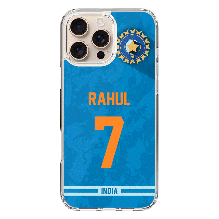 Apple iPhone 16 Pro Max / Clear MagSafe Personalized Cricket Jersey Phone Case Custom Name & Number - Stylizedd.com