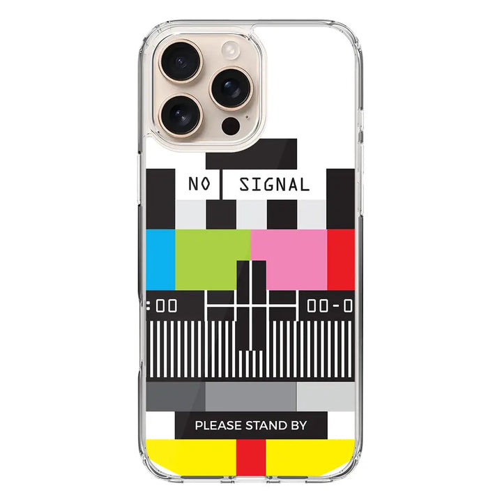 Apple iPhone 16 Pro Max / Clear MagSafe Personalized Text Retro No Signal TV Channel, Phone Case - Stylizedd.com