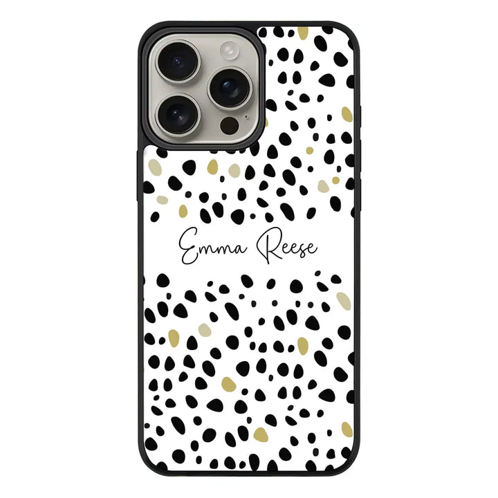 Apple iPhone 16 Pro Max / Rugged Black Pebble Multi Color Custom Text, My Name Phone Case - Stylizedd.com