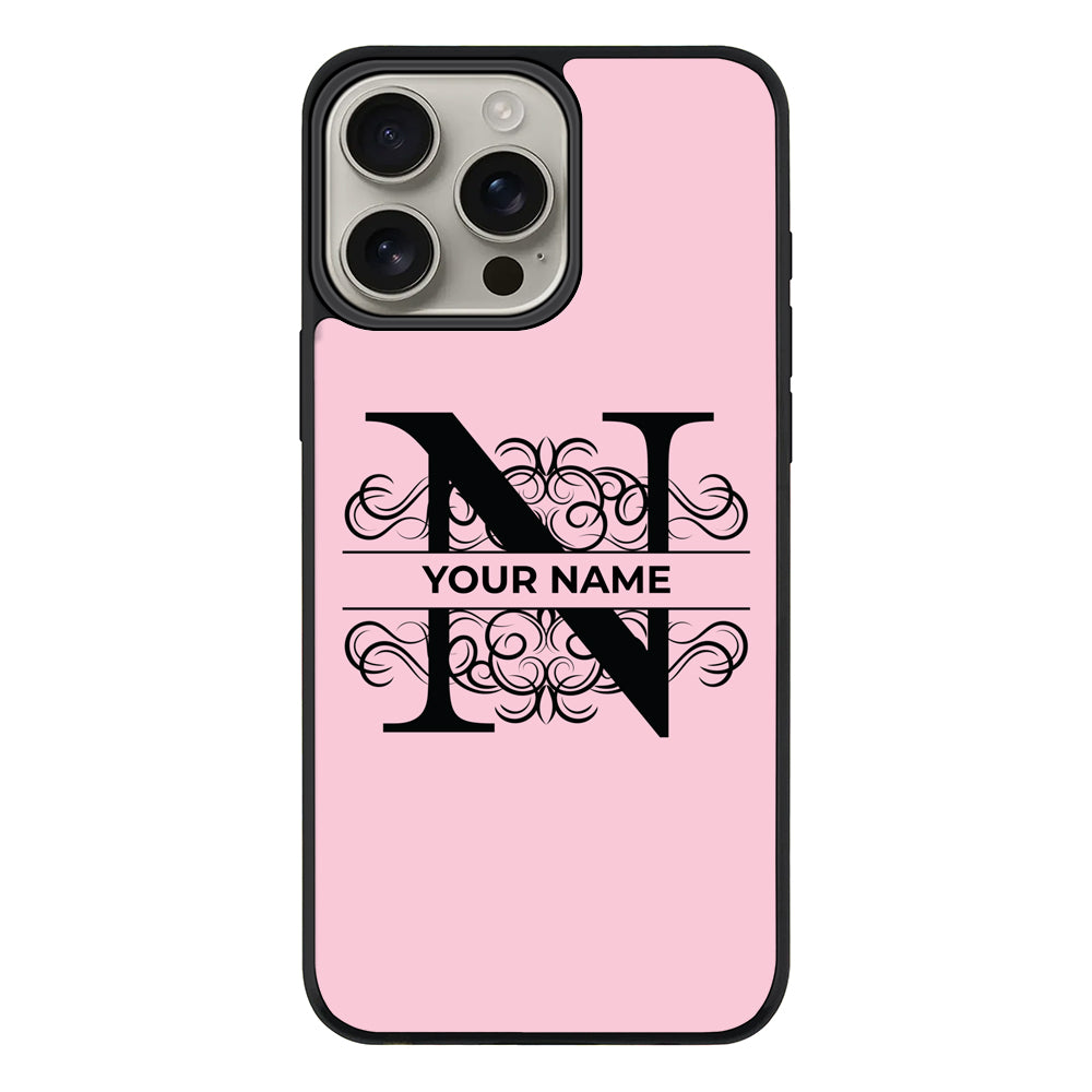 Apple iPhone 16 Pro Max / Rugged MagSafe Split Floral Initial Phone Case - Stylizedd.com