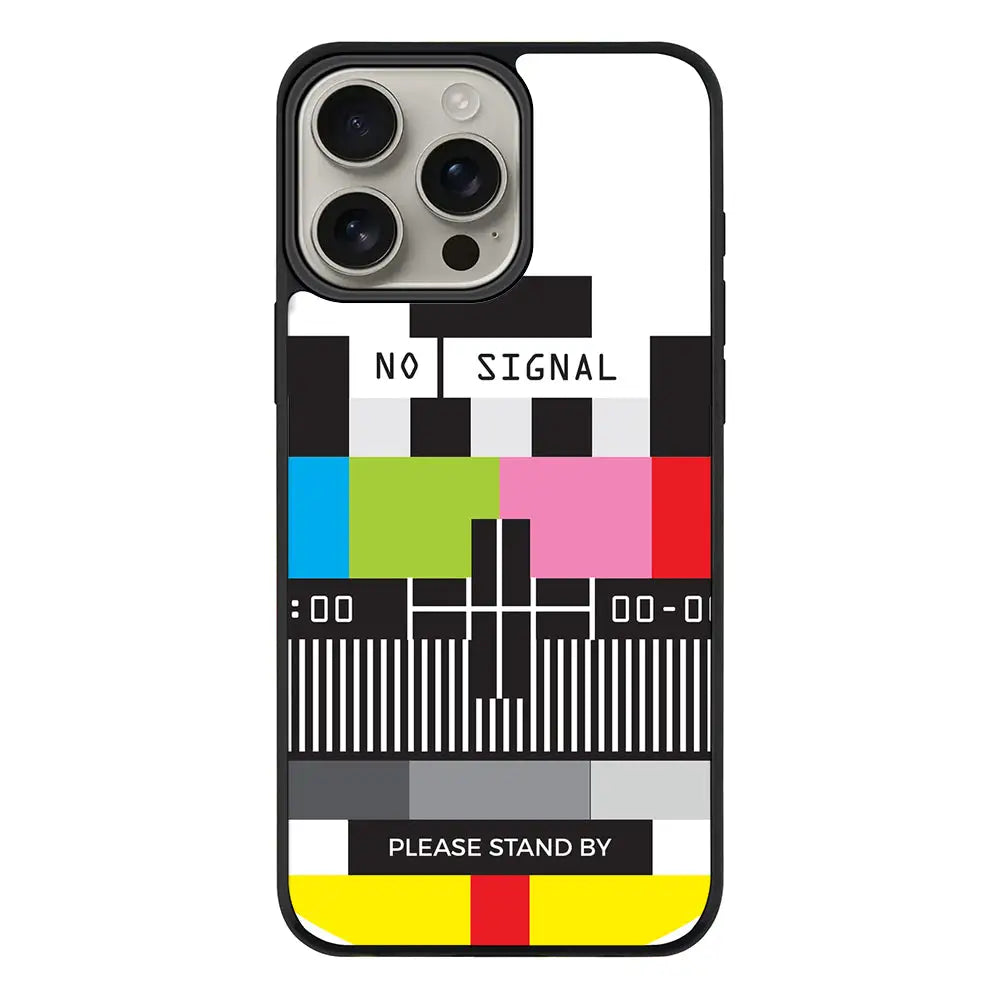 Apple iPhone 16 Pro Max / Rugged MagSafe Personalized Text Retro No Signal TV Channel, Phone Case - Stylizedd.com