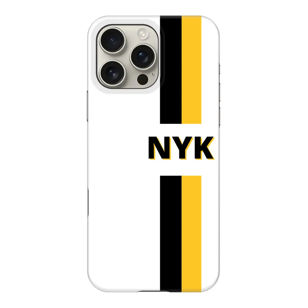 Apple iPhone 16 Pro Max / Snap Classic Custom Striped Monogram Phone Case - Stylizedd.com