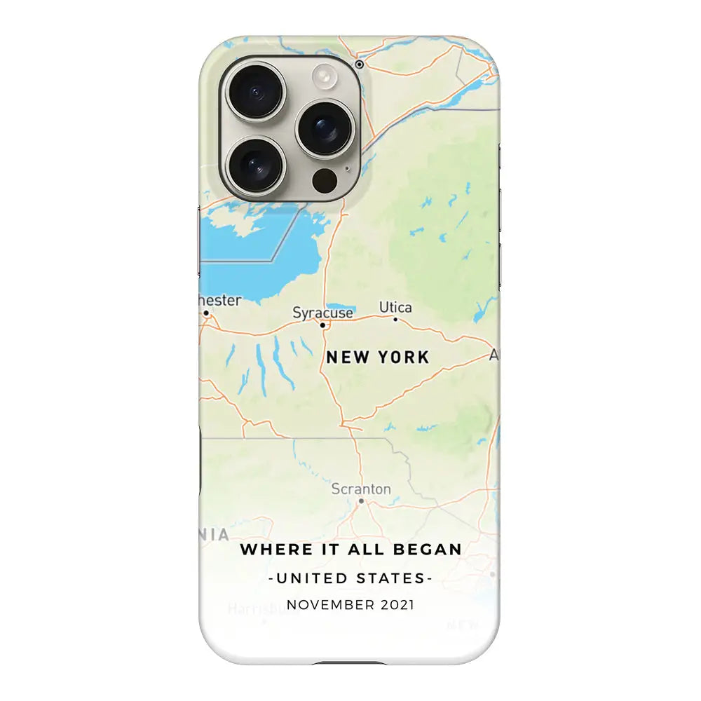 Apple iPhone 16 Pro Max / Snap Classic Personalized map, Phone Case - Stylizedd.com