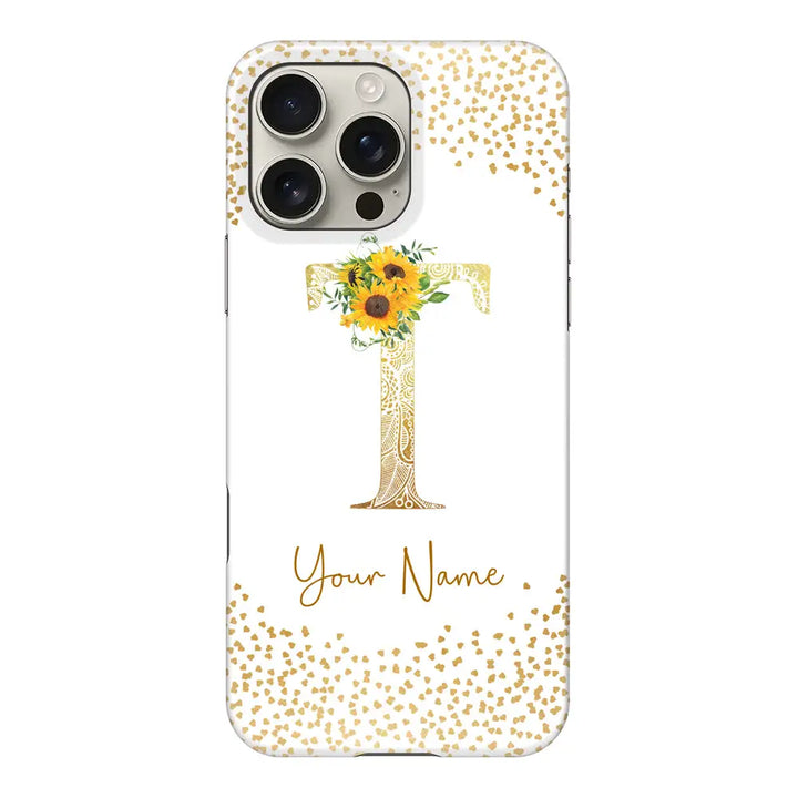 Apple iPhone 16 Pro Max / Snap Classic Floral Mandala Initial Phone Case - Stylizedd.com