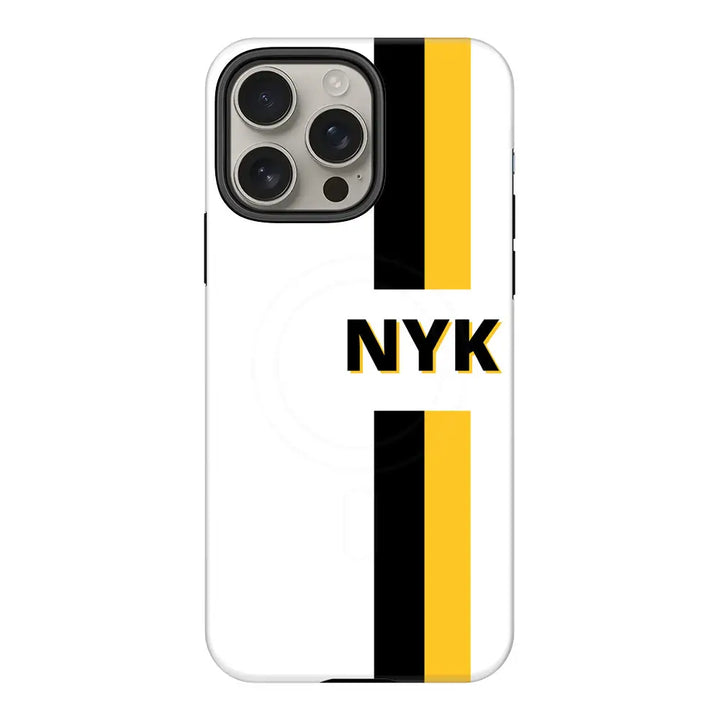 Apple iPhone 16 Pro Max / Tough Pro Custom Striped Monogram Phone Case - Stylizedd.com