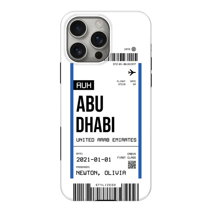Custom Flight Boarding Pass Ticket Phone Case - Apple iPhone 16 Pro Max / Tough MagSafe - Stylizedd