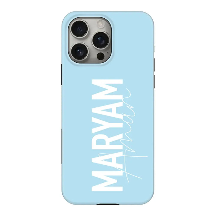 Personalized Name Vertical Phone Case - Apple iPhone 16 Pro Max / Tough MagSafe - Stylizedd