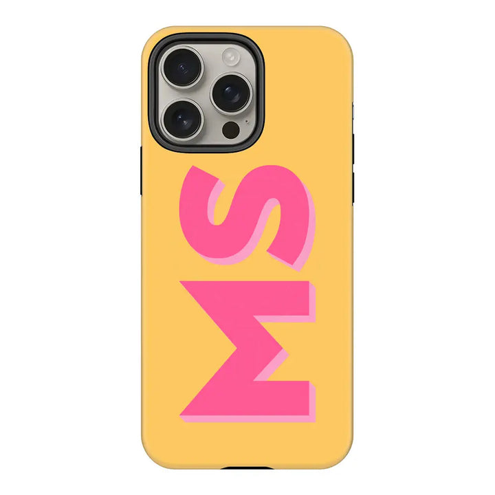 Apple iPhone 16 Pro Max / Tough MagSafe Personalized Monogram Initial 3D Shadow Text Phone Case - Stylizedd.com
