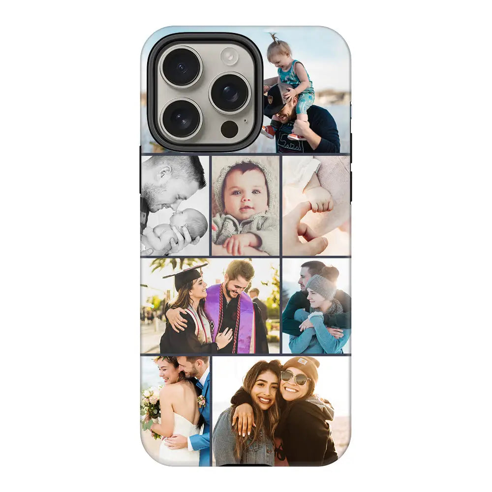 Apple iPhone 16 Pro Max / Tough MagSafe Personalised Photo Collage Grid Phone Case - Stylizedd.com