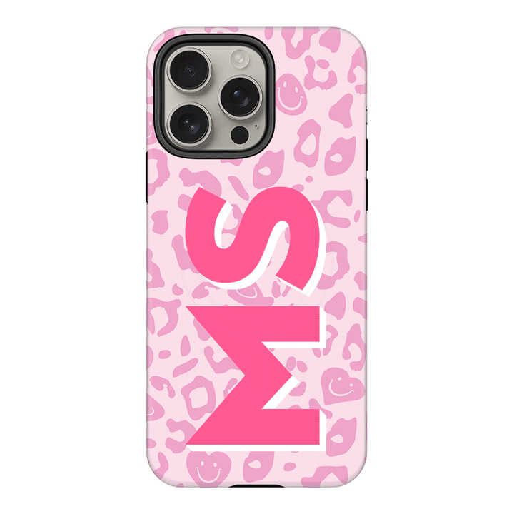 Apple iPhone 16 Pro Max / Tough Pro Custom Monogram Initial 3D Shadow Text Seamless Pattern, Phone Case - Stylizedd.com