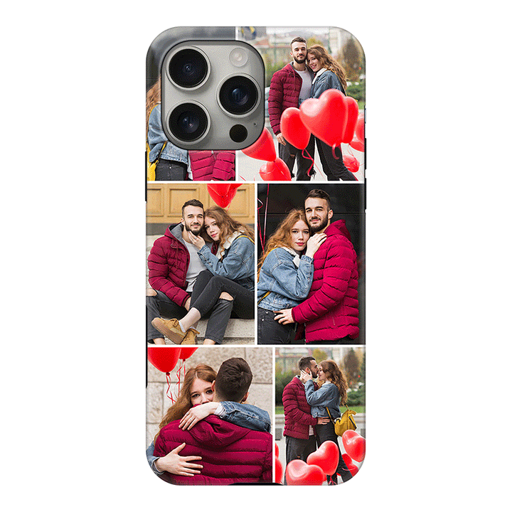 Apple iPhone 16 Pro Max / Tough MagSafe Personalised Valentine Photo Collage Grid, Phone Case - Stylizedd.com