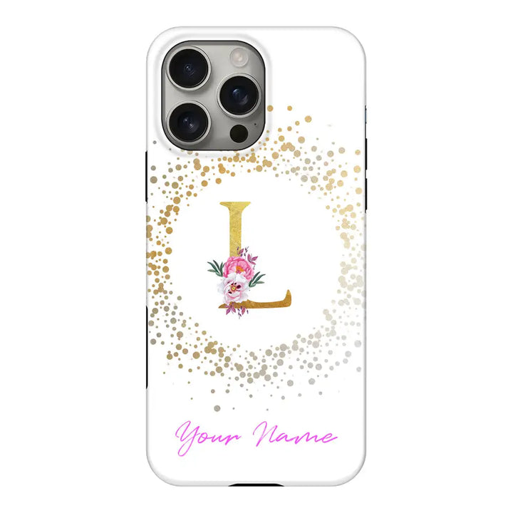 Floral Initial Phone Case - Apple iPhone 16 Pro Max / Tough MagSafe - Lovely - Stylizedd