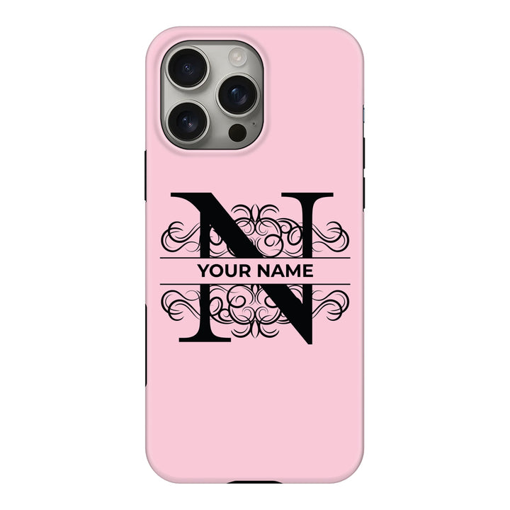 Apple iPhone 16 Pro Max / Tough MagSafe Split Floral Initial Phone Case - Stylizedd.com