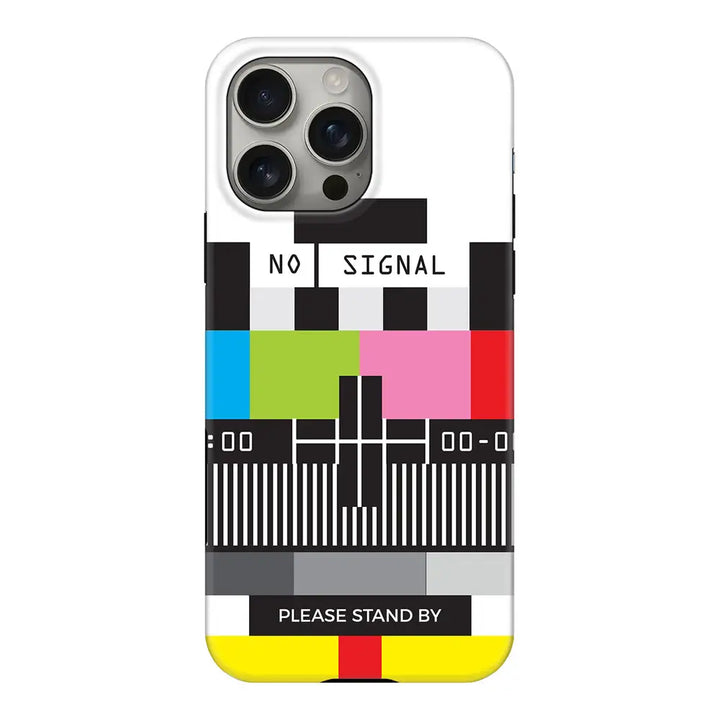 Apple iPhone 16 Pro Max / Tough MagSafe Personalized Text Retro No Signal TV Channel, Phone Case - Stylizedd.com
