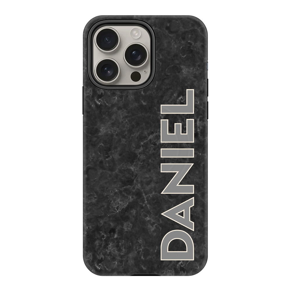 Apple iPhone 16 Pro Max / Tough MagSafe Personalized Text Classic Marble Texture, Phone Case - Stylizedd.com