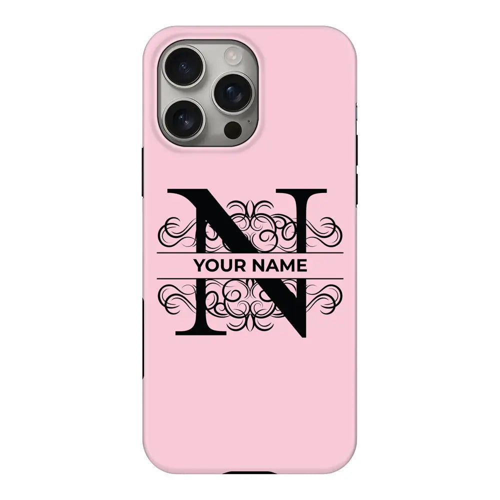 Split Floral Initial Phone Case - Apple iPhone 16 Pro Max / Tough MagSafe - Customizing 14