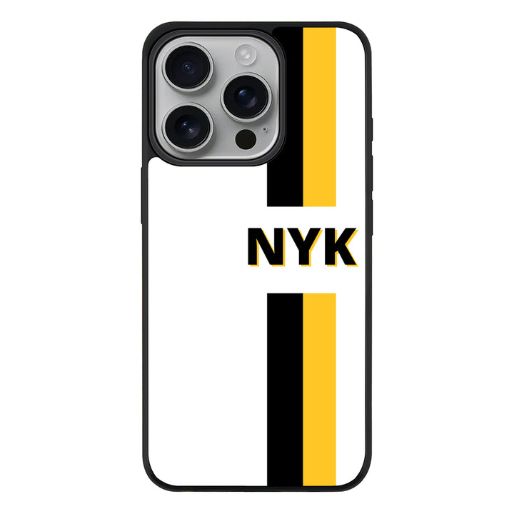 Apple iPhone 16 Pro / Rugged MagSafe Custom Striped Monogram Phone Case - Stylizedd.com