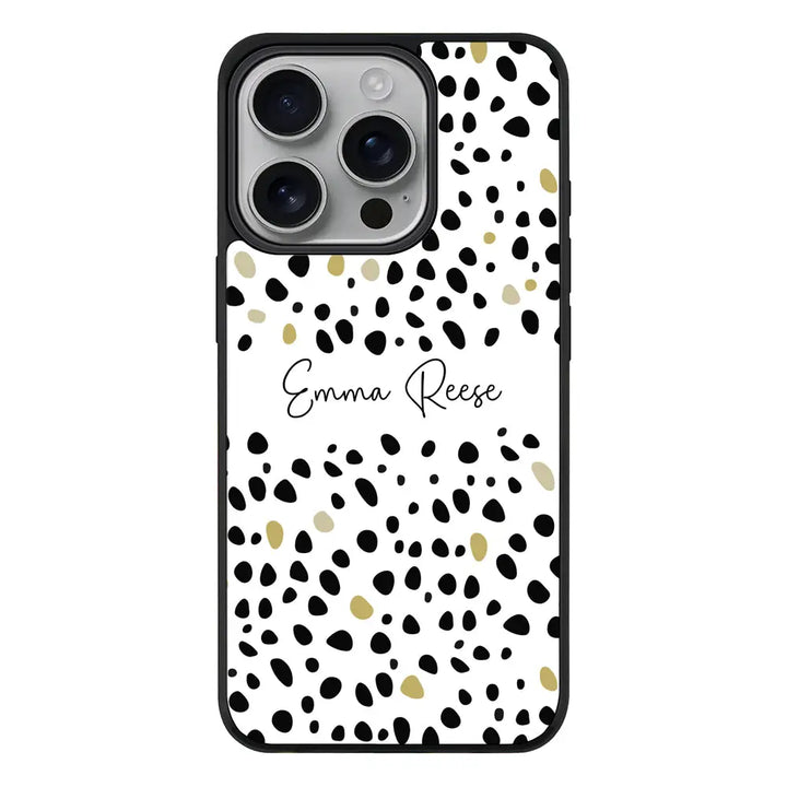 Apple iPhone 16 Pro / Rugged Black Pebble Multi Color Custom Text, My Name Phone Case - Stylizedd.com