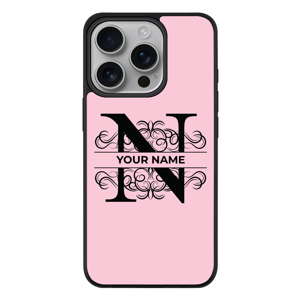 Apple iPhone 16 Pro / Rugged MagSafe Split Floral Initial Phone Case - Stylizedd.com
