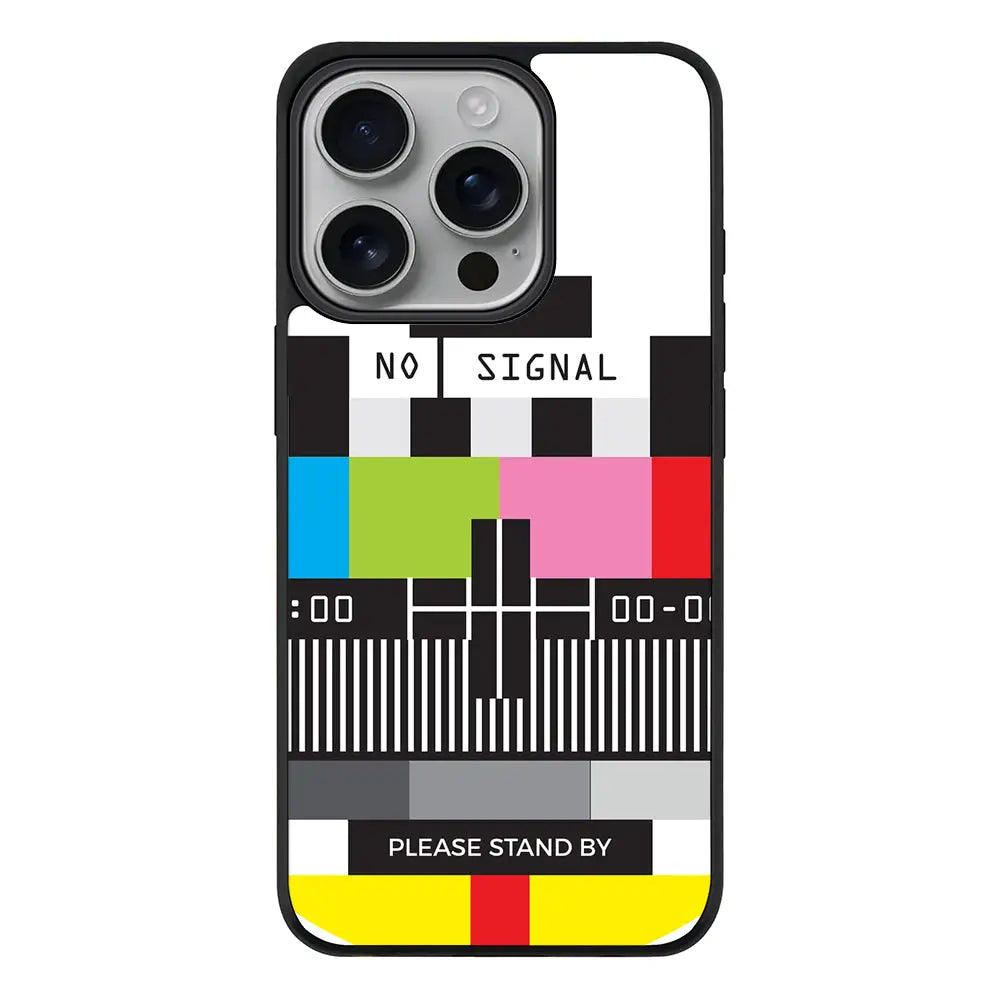 Apple iPhone 16 Pro / Rugged MagSafe Personalized Text Retro No Signal TV Channel, Phone Case - Stylizedd.com