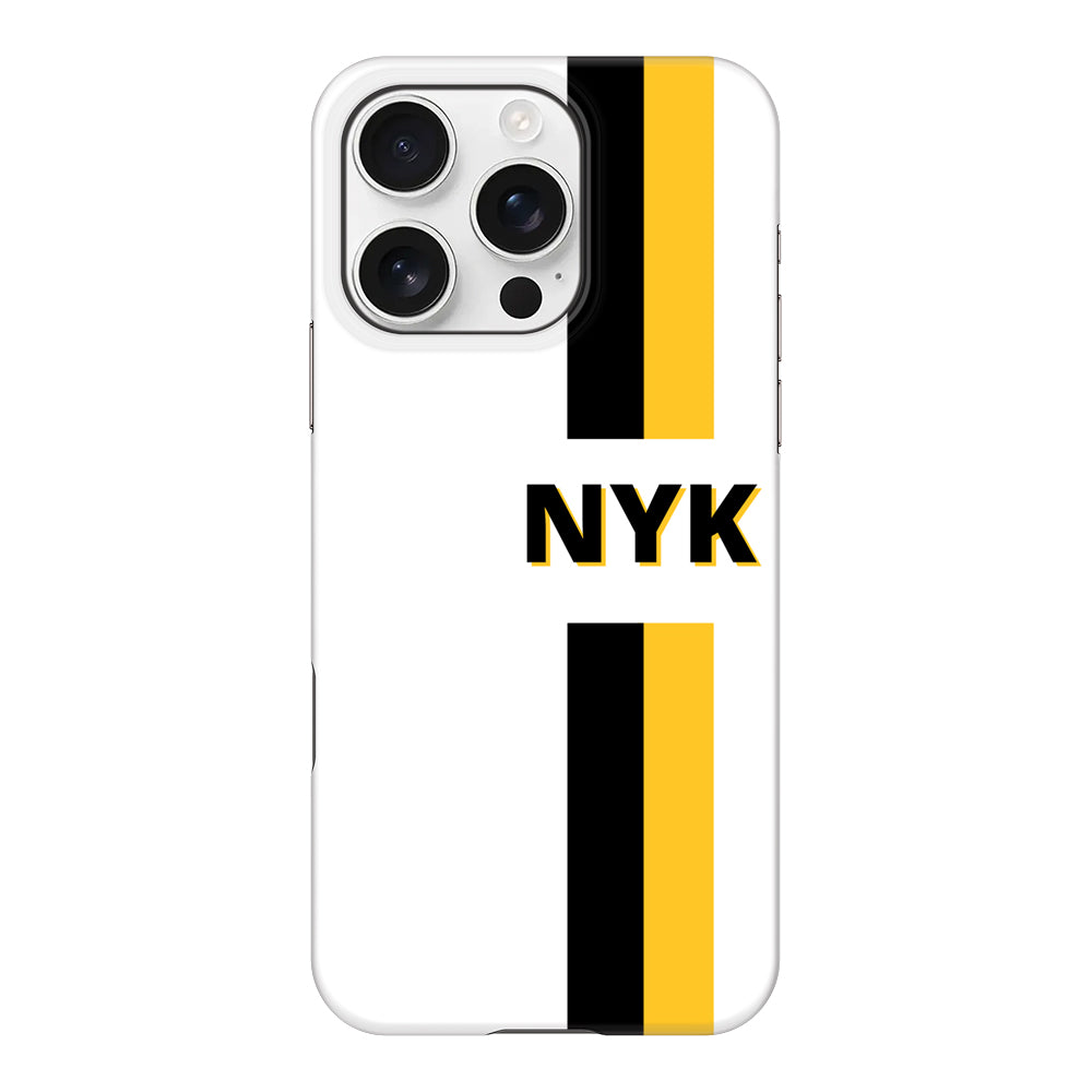 Apple iPhone 16 Pro / Snap MagSafe Custom Striped Monogram Phone Case - Stylizedd.com