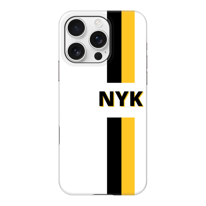 Apple iPhone 16 Pro / Snap MagSafe Custom Striped Monogram Phone Case - Stylizedd.com