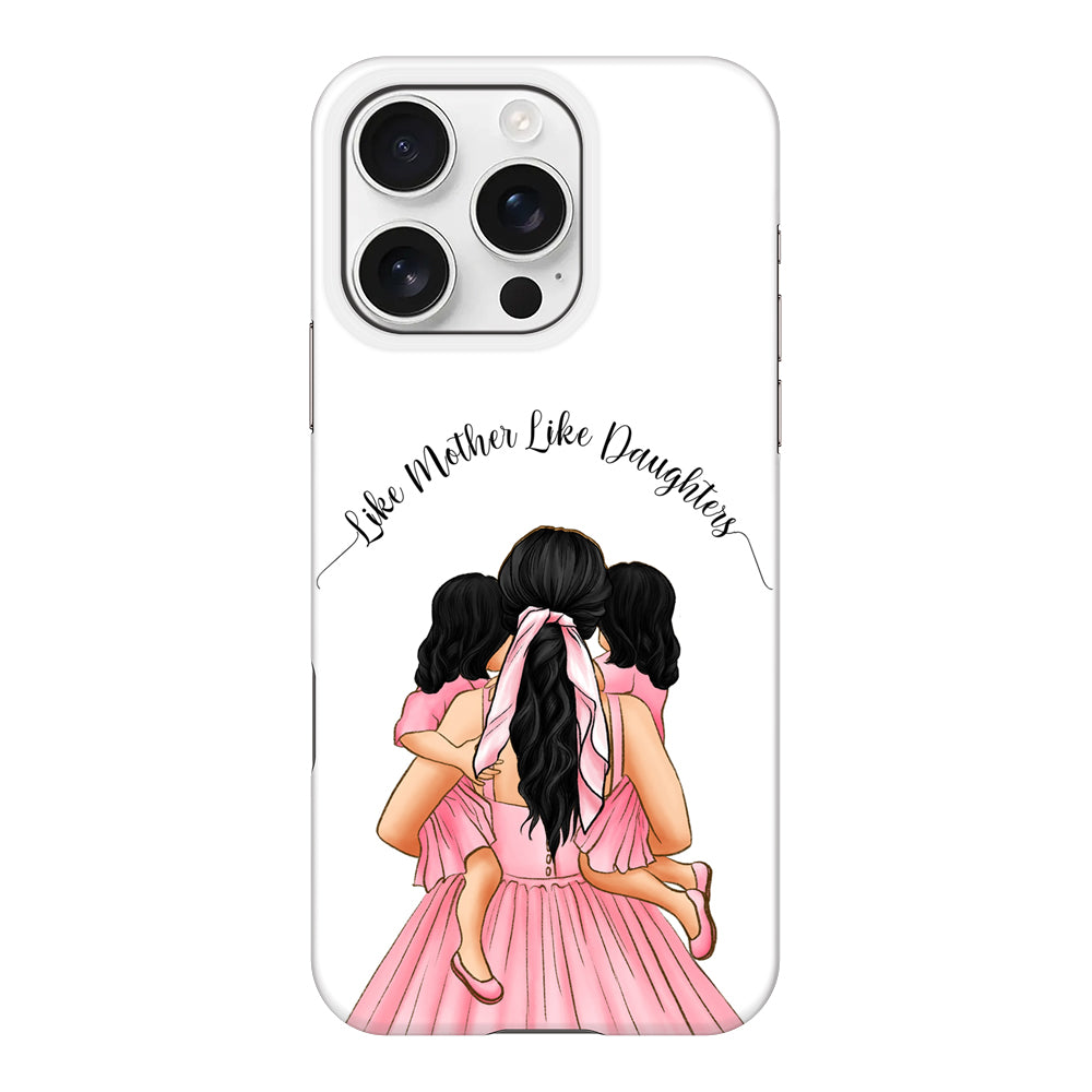 Apple iPhone 16 Pro / Snap MagSafe Mother 2 daughters Custom Clipart, Text Phone Case - Stylizedd.com