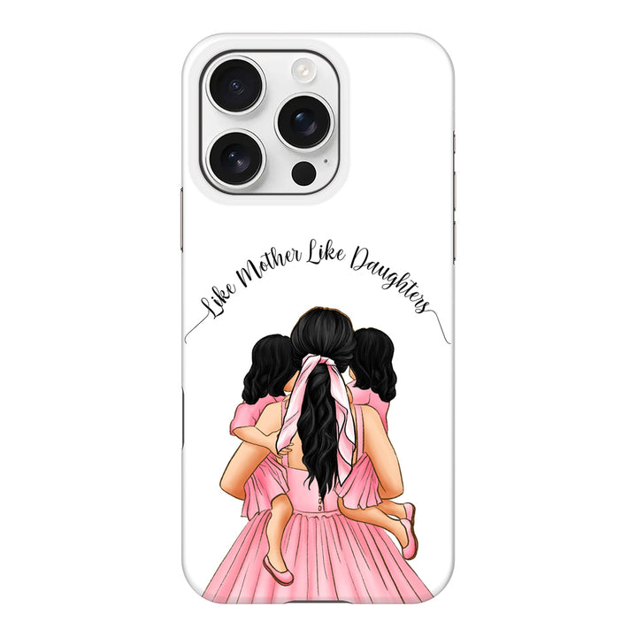 Apple iPhone 16 Pro / Snap MagSafe Mother 2 daughters Custom Clipart, Text Phone Case - Stylizedd.com