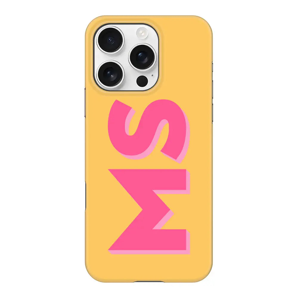 Apple iPhone 16 Pro / Snap Classic Personalized Monogram Initial 3D Shadow Text Phone Case - Stylizedd.com