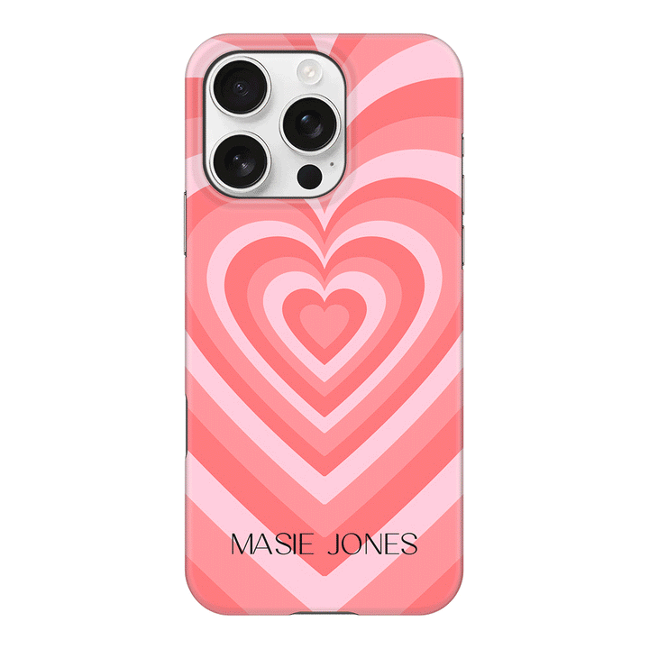 Apple iPhone 16 Pro / Snap MagSafe Personalized Name Retro Hearts, Phone Case - Stylizedd.com